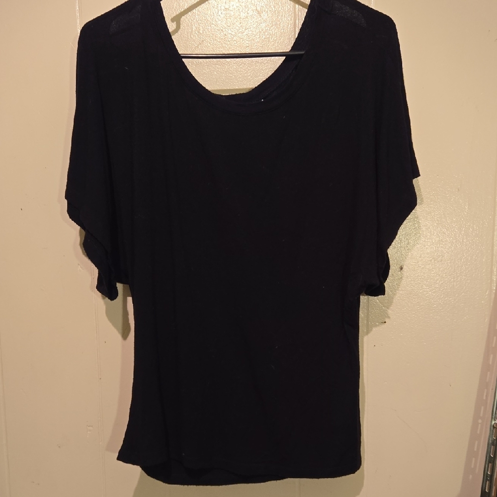 Elegant Black Short Sleeve Women's Top